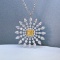 14k Gold 1.73 Ctw Natural Yellow Diamond & Diamond Pendant