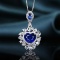 14k Gold 2.60 Ctw Natural Sapphire & Diamond Pendant