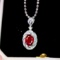 14k Gold 1.63 Ctw Vivid Red Natural Ruby & Diamond Pendant