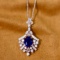 14k Gold 2.28 Ctw Natural Sapphire & Diamond Pendant