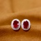 14k Gold 2.26 Ctw Natural Ruby & Diamond Earrings