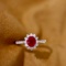 14k Gold 1.17 Ctw Vivid Red Natural Ruby & Diamond Ring