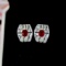 14k Gold 1.82 Ctw Natural Ruby & Diamond Earrings