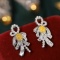 14k Gold 1.90 Ctw Natural Yellow Diamond & Diamond Earrings