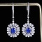 14k Gold 2.67 Ctw Natural Sapphire & Diamond Earrings