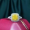 14k Gold 1.36 Ctw Natural Yellow Diamond & Diamond Ring