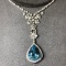 14k Gold 9.92 Ctw Natural Aquamarine & Diamond Pendant