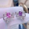 14k Gold 2.22 Ct Natural Sapphire & Diamond Earrings