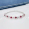 14k Gold 3.60 Ctw Vivid Red Natural Ruby & Diamond Bracelet