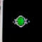 14k Gold 1.89 Ctw Vivid Green Natural Emerald & Diamond Ring