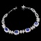 14k Gold 3.45 Ctw Natural Sapphire & Diamond Bracelet