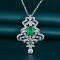 14k Gold 1.27 Ctw Vivid Green Natural Emerald & Diamond Brooch/pendant