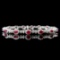 14k Gold 4.16 Ctw Natural Ruby & Diamond Bracelet