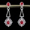 14k Gold 1.4 Ct Natural Ruby & Diamond Earrings