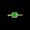 14k Gold 0.55 Ctw Vivid Green Natural Emerald & Diamond Ring