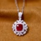 14k Gold 1.29 Ctw Vivid Red Natural Ruby & Diamond Pendant