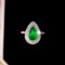 14k Gold 2.15 Ctw Vivid Green Natural Emerald & Diamond Ring