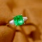 14k Gold 1.41 Ctw Vivid Green Natural Emerald & Diamond Ring