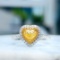 14k Gold 1.38 Ctw Natural Yellow Diamond & Diamond Ring