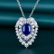 14k Gold 2.40 Ctw Natural Sapphire & Diamond Brooch/pendant