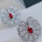 14k Gold 2.3 Ctw Natural Ruby & Diamond Earrings
