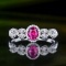 14k Gold 0.65 Ctw Natural Padparadscha Sapphire & Diamond Ring