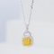 14k Gold 0.36 Ctw Natural Yellow Diamond & Diamond Necklace