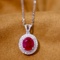 14k Gold 1.36 Ctw Vivid Red Natural Ruby & Diamond Pendant