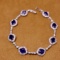 14k Gold 5.07 Ctw Vivid Blue Natural Sapphire & Diamond Bracelet