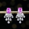 14k Gold 1.72 Ct Natural Sapphire & Diamond Earrings