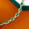 14k Gold 8.16 Ct Vivid Green Natural Emerald & Diamond Bracelet