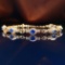 14k Gold 2.08 Ctw Natural Sapphire & Diamond Bracelet
