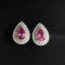14k Gold 0.85 Ctw Natural Sapphire & Diamond Earrings