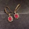 14k Gold 1.84 Ctw Natural Ruby & Diamond Earrings