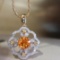 14k Gold 1.80 Ct Natural Partschinite & Diamond Pendant