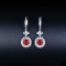 14k Gold 1.84 Ctw Vivid Red Natural Ruby & Diamond Earrings