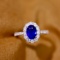 14k Gold 1.39 Ctw Natural Sapphire & Diamond Ring
