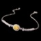 14k Gold 0.6 Ctw Natural Yellow Diamond & Diamond Bracelet
