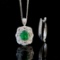 14k Gold 2.71 Ctw Vivid Green Natural Emerald & Diamond Ring/pendant