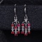 14k Gold 2.15 Ct Natural Ruby & Diamond & Sapphire Earrings