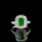 14k Gold 1.42 Ctw Vivid Green Natural Emerald & Diamond Ring/pendant
