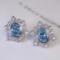 14k Gold 2.32 Ct Natural Aquamarine & Diamond Earrings
