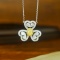 14k Gold 1.31 Ctw Natural Yellow Diamond & Diamond Necklace