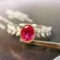 14k Gold 0.62 Ctw Natural Ruby & Diamond Ring