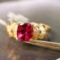 14k Gold 1.65 Ctw Natural Ruby & Diamond Ring