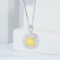 14k Gold 0.91 Ctw Natural Yellow Diamond & Diamond Necklace