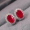 14k Gold 1.76 Ctw Natural Ruby & Diamond Earrings