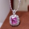 14k Gold 2.20 Ctw Natural Padparadscha Sapphire & Diamond Pendant
