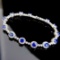 14k Gold 6.40 Ctw Natural Sapphire & Diamond Bracelet