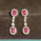 14k Gold 3.56 Ctw Natural Ruby & Diamond Earrings